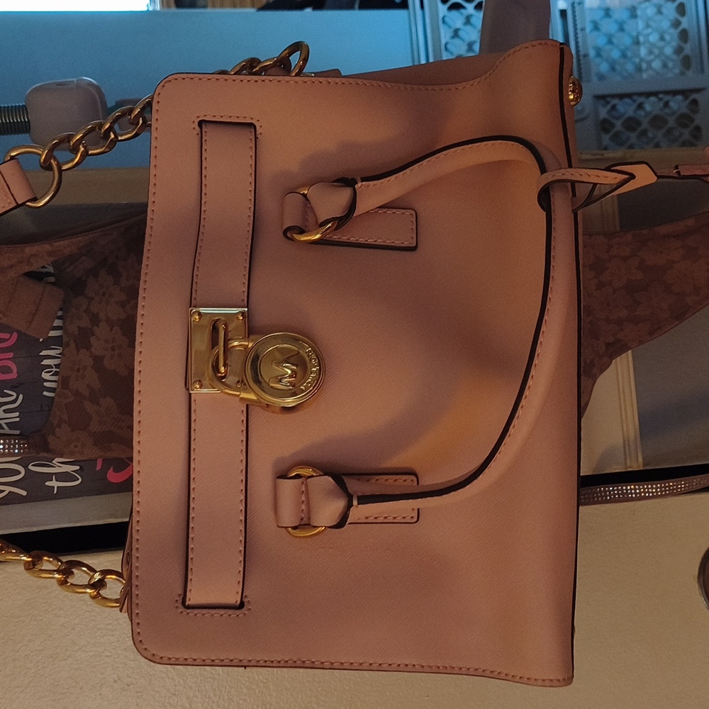 Michael Kors Blush Satchel with Gold Accents